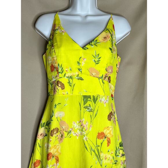 Harlyn Yellow Floral Printed V neck Dress XS - Picture 6 of 15